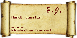 Handl Jusztin névjegykártya