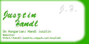 jusztin handl business card